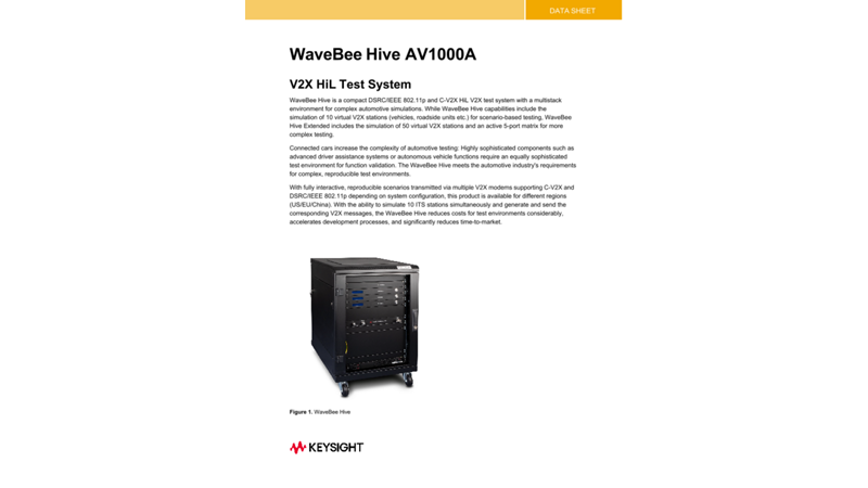 WaveBee Hive – V2X HiL Test System | Keysight